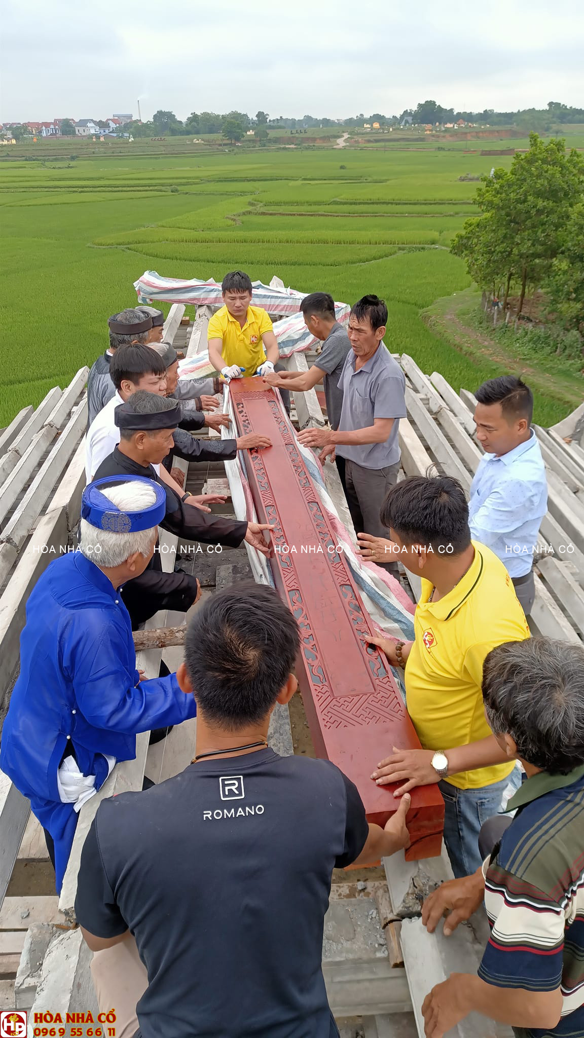 Lễ đặt nóc nhà tổ chùa Cổ Di tại Thái Nguyên